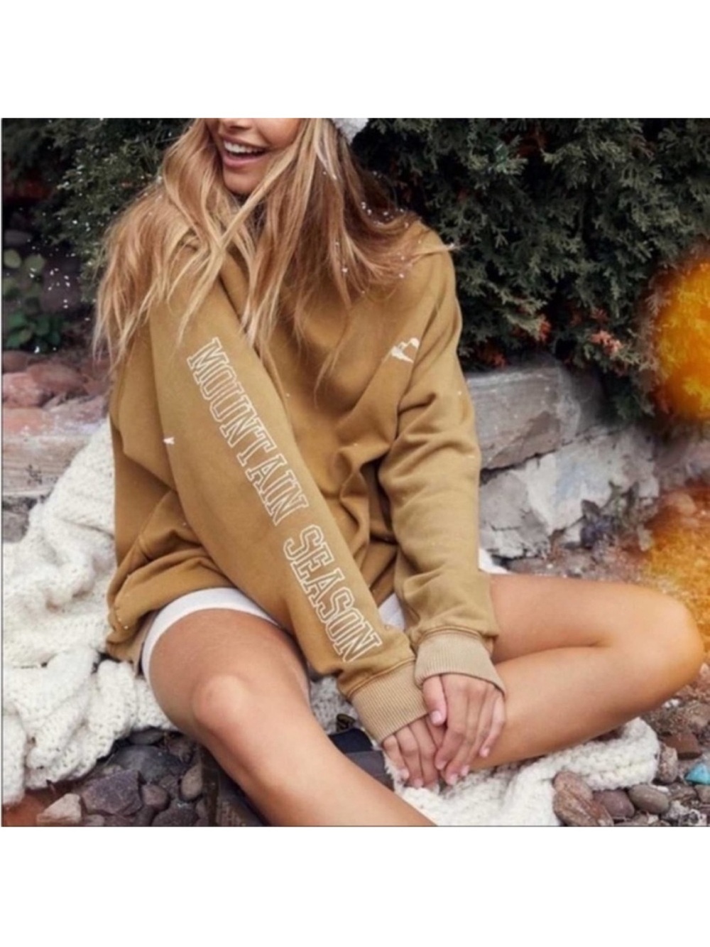 Aerie the Sweat Everyday Mock neck Sweatshirt oversized Mountain crew